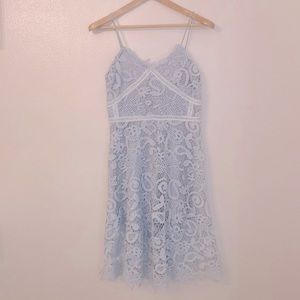 Flnn | Blue Lace Spaghetti Strap | Sweetheart Dress